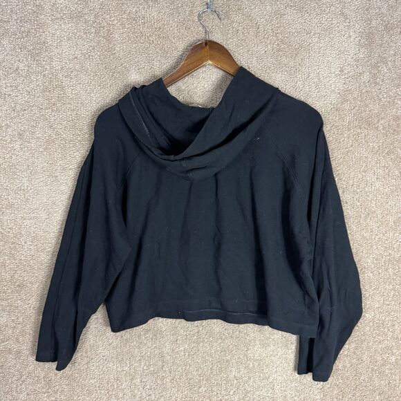 The Group Babaton Cropped Hoodie Womens Size XS‎ Black Pullover Long Sleeve Boxy - Picture 8 of 9